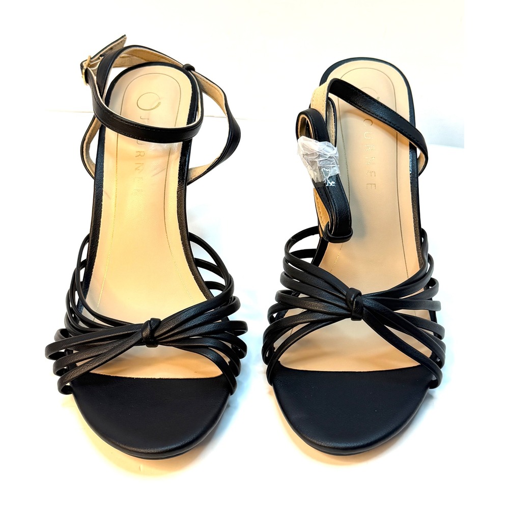 Journee Collection Women Vanita Stiletto Strappy Dress Sandals Black Size 8W NWT